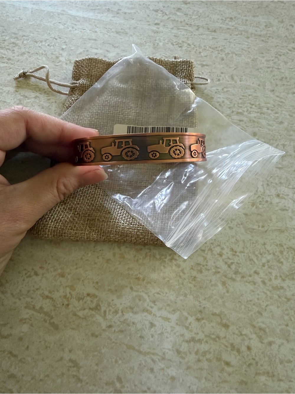 Copper Tractor-Pattern Magnetic Bracelet - Men Accessories